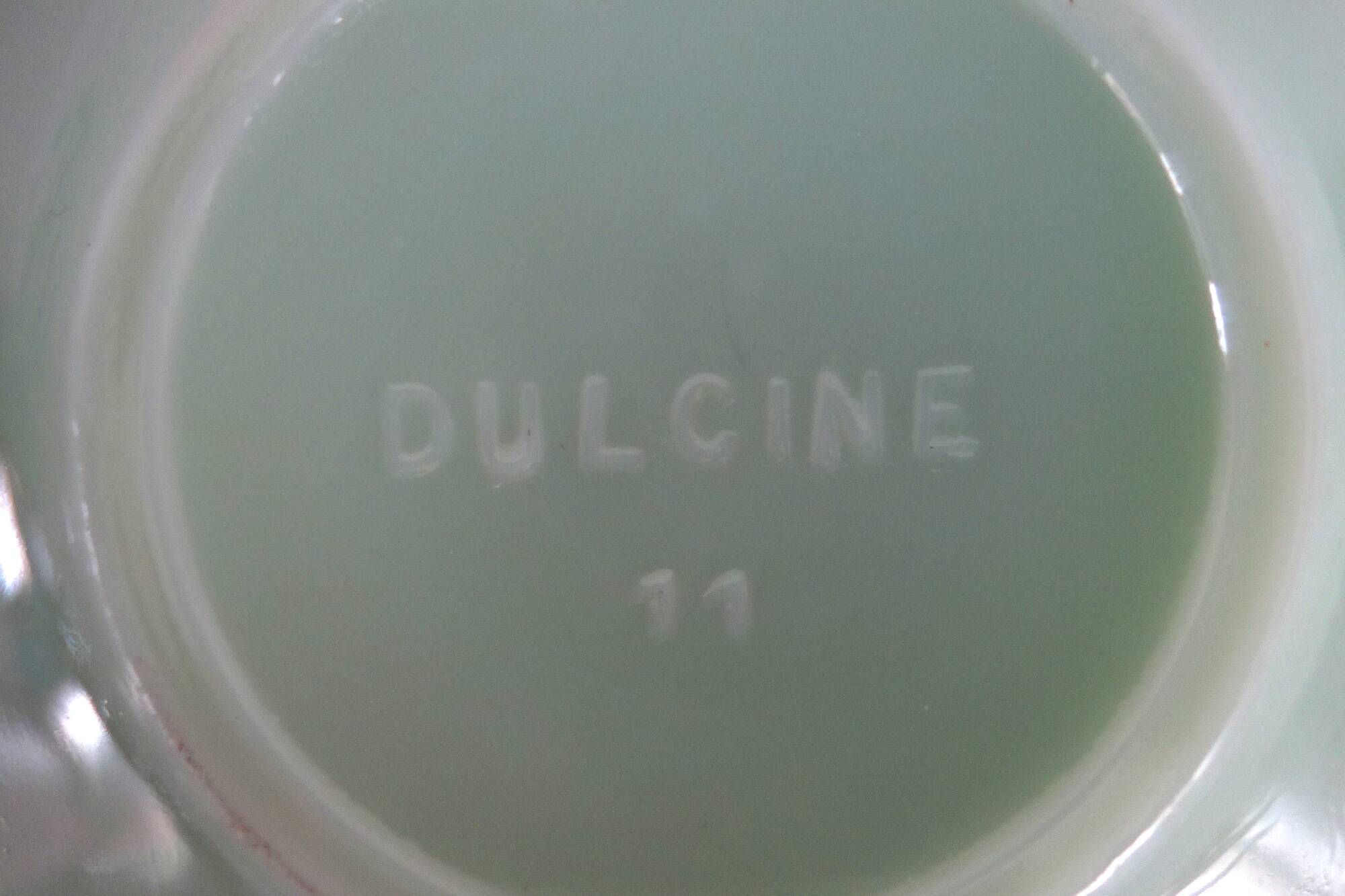 10 almond green opaline cups and saucers from the 50s