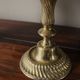 Large twisted brass torch candle holder