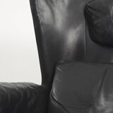 Fauteuil à oreilles en cuir DS-23 de Franz Josef Schulte pour De Sede, 1980