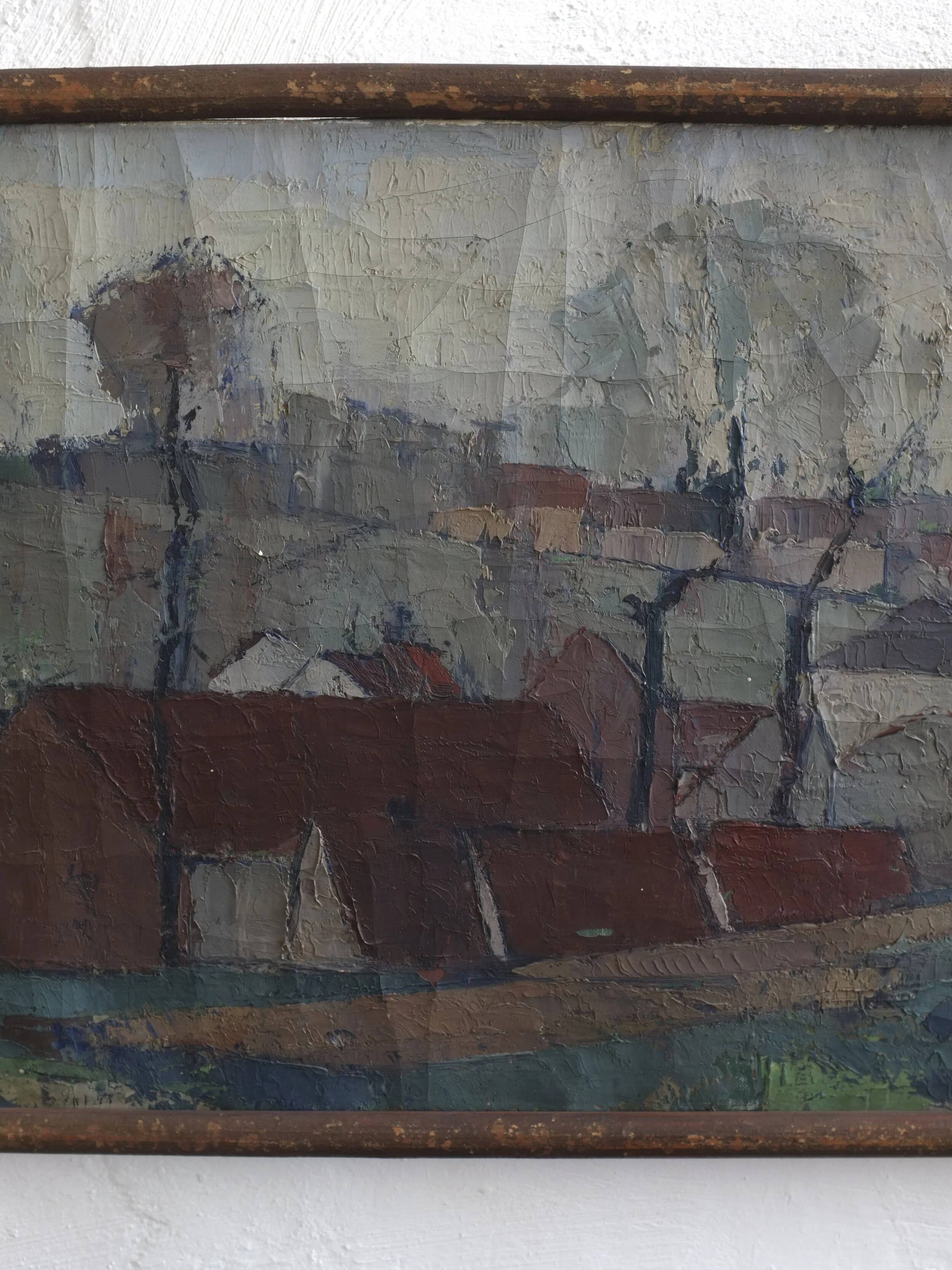 Wabi sabi landscape painting | Oil on canvas | 1920s | Belgium