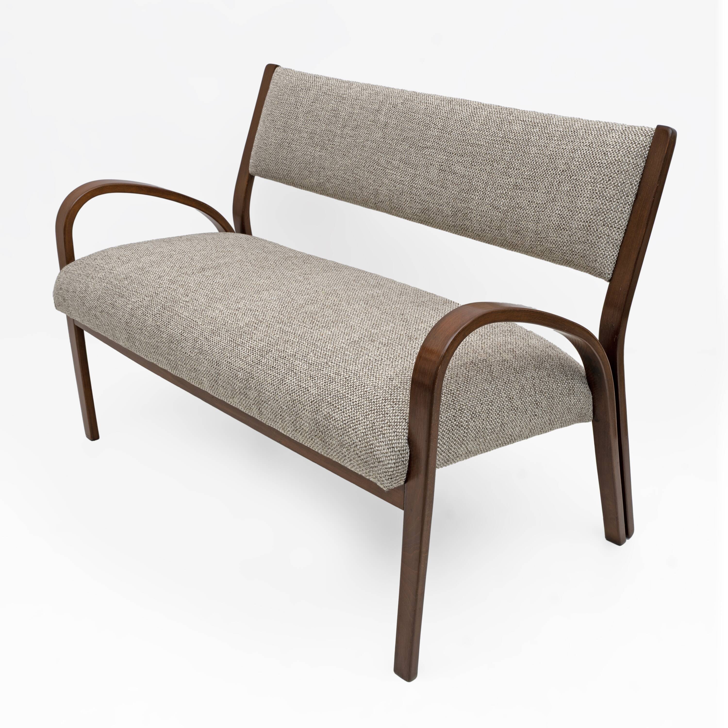 Art Deco Italian Fabric Two Armchairs and Small Sofa, 1930s