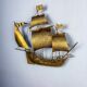 Spanish galleon sailing ship wall sconce, gilt iron sculpture, 1940s