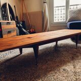 Table basse en bois et laiton