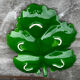 Green Ceramic Hors d'Oeuvres Dish in Leaf Shape, Art Deco Period