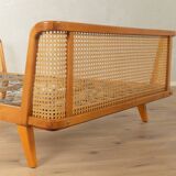 Timeless bed with beech wood and Viennese cane