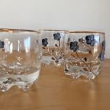 Set of 6 small hand-painted gilded glasses
