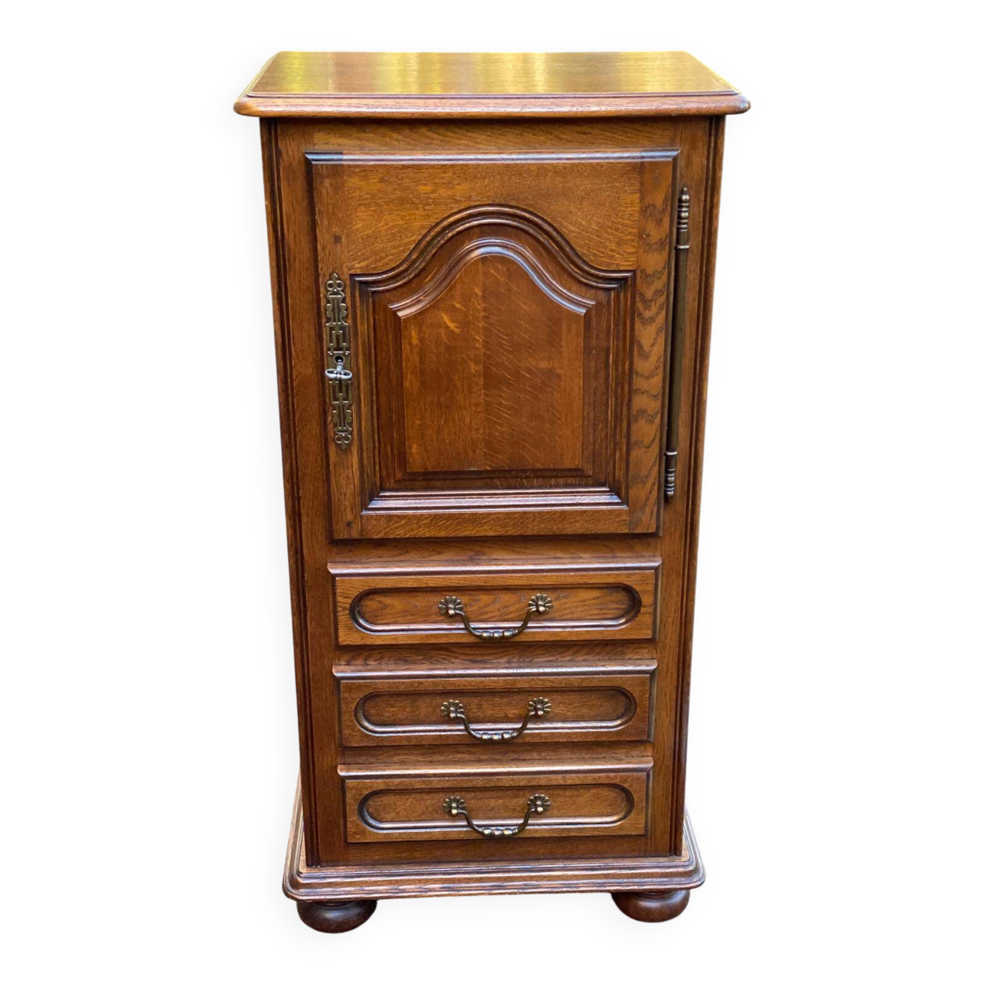 Louis XIV solid oak commode confiturier from the 20th century, 58x38cm.