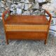 Vintage wood and rattan chest bench