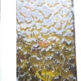 Workshop door 258,4x98,5cm in iron and colored cathedral glasses