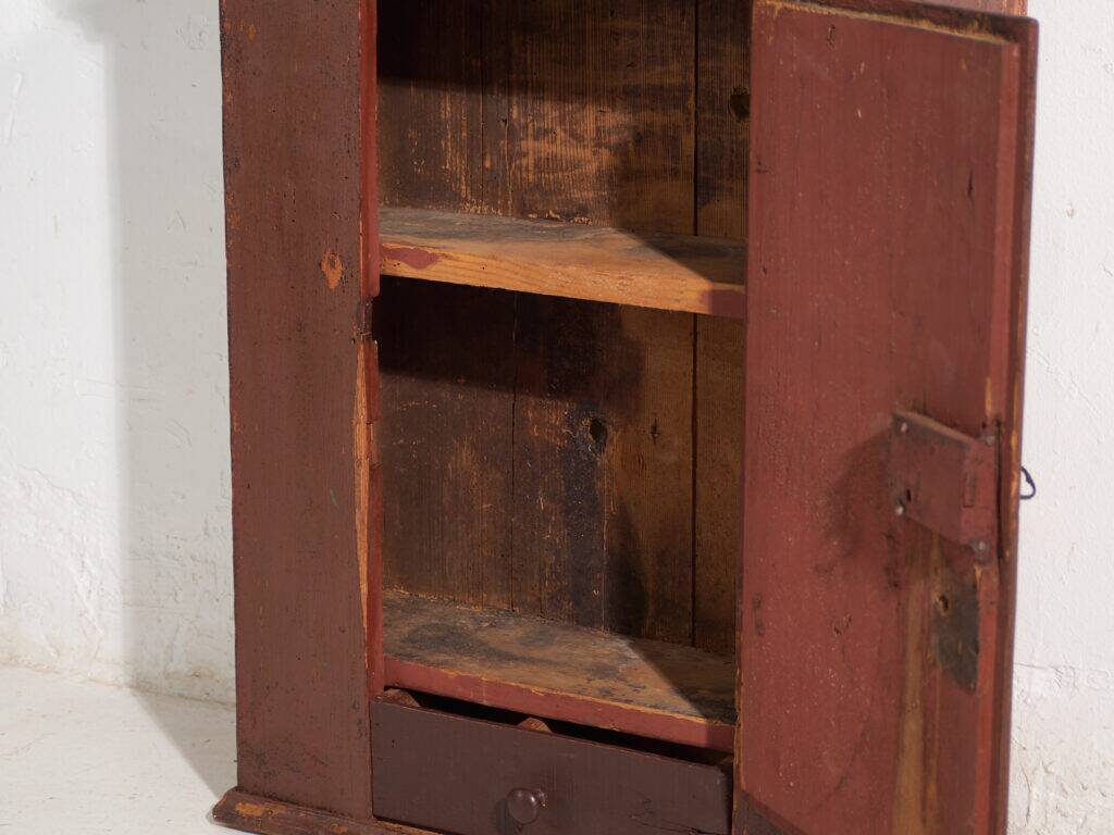 Antique painted pine wardrobe – Central Europe, around 1900