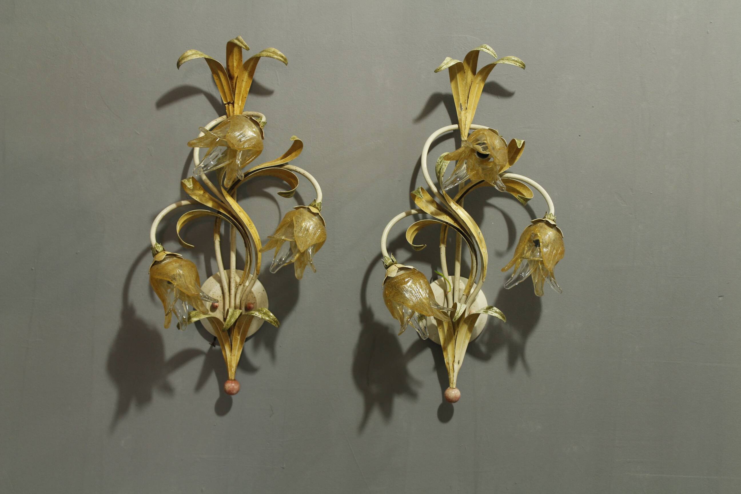 Florenz Wall Lights in Iron and Murano Glass