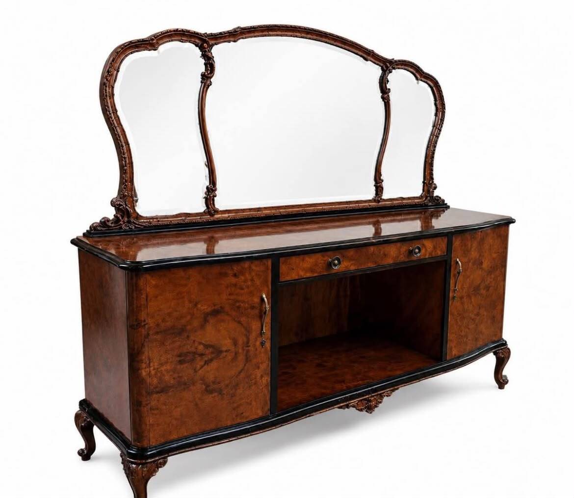Classic Chippendale Dining Room Suite, Italy, Early 20th Century, Walnut