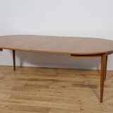 Mid-century round teak extendable dining table from Skovmand & Andersen, Denmark, 1960s
