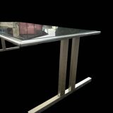 table basse en acier brossé 1970