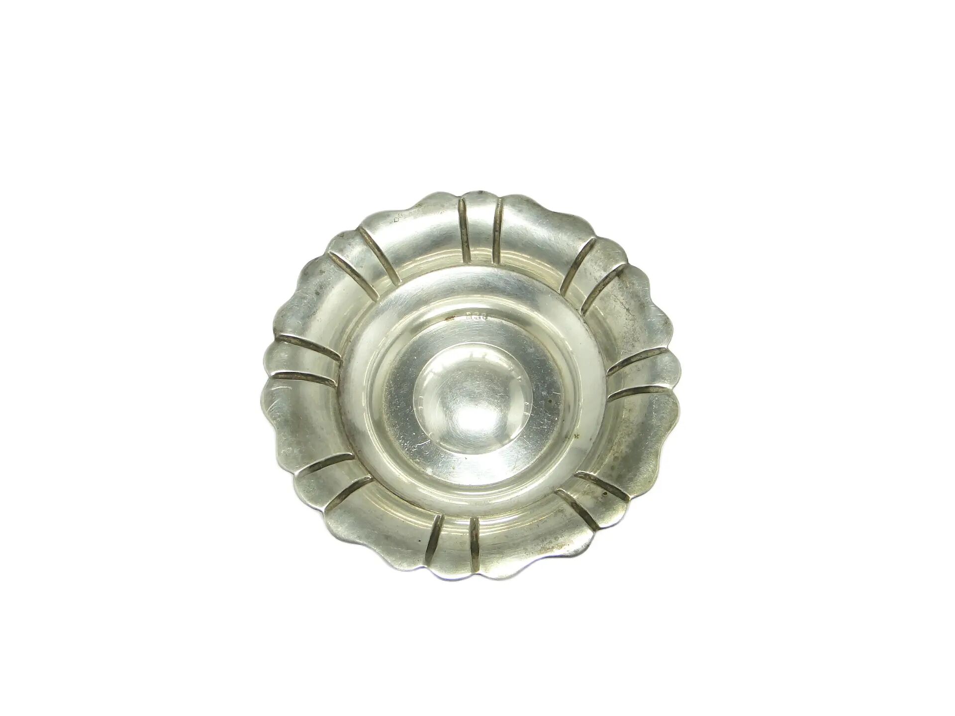 Art Deco platter, silver, Poland, 1950s.