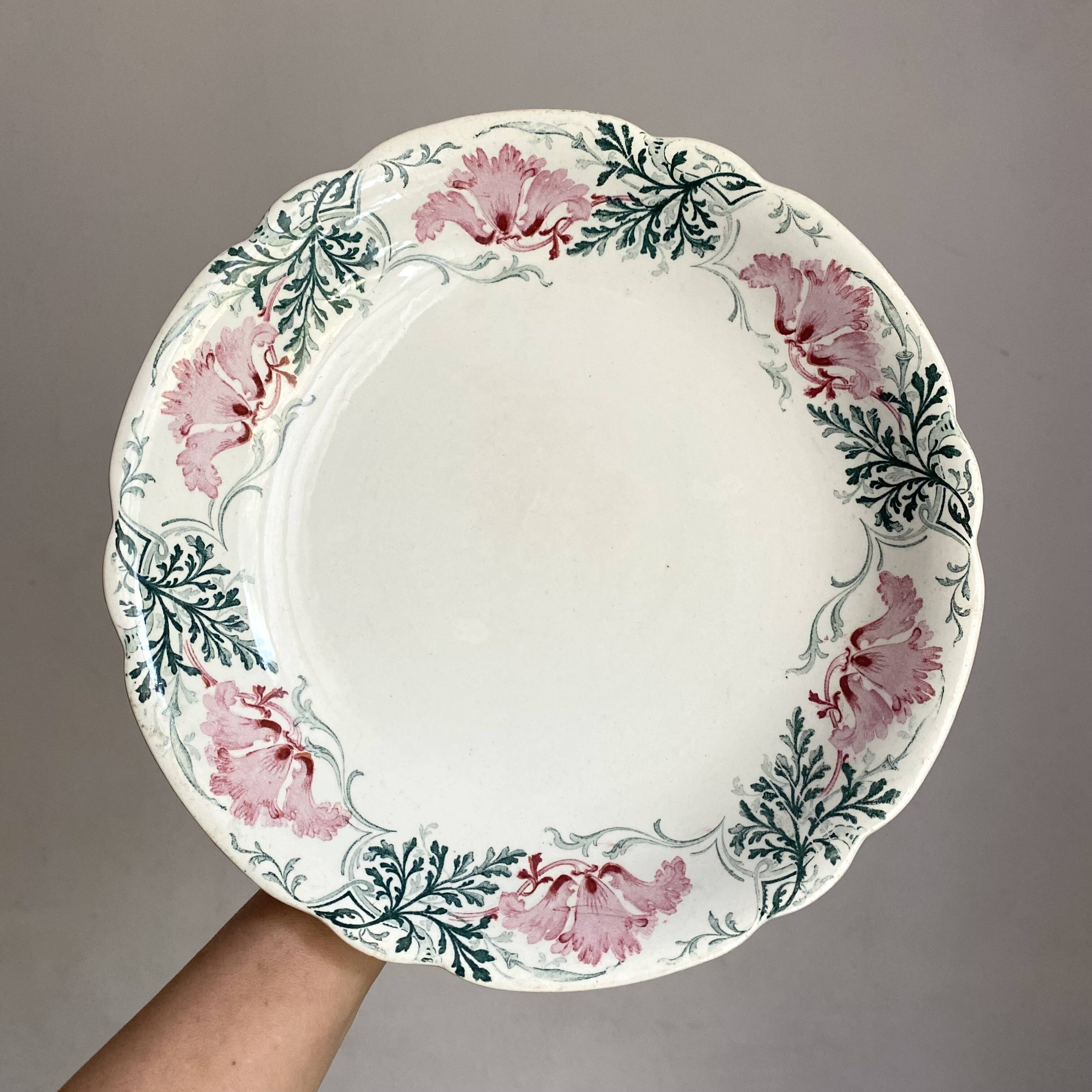 Antique Luneville ironstone fruit bowl, Roland model