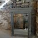 Large mirror style Henry II- shabby makeover chic- light gray and gold 86X129cm