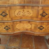 Meuble secrétaire ancienne en bois incrusté