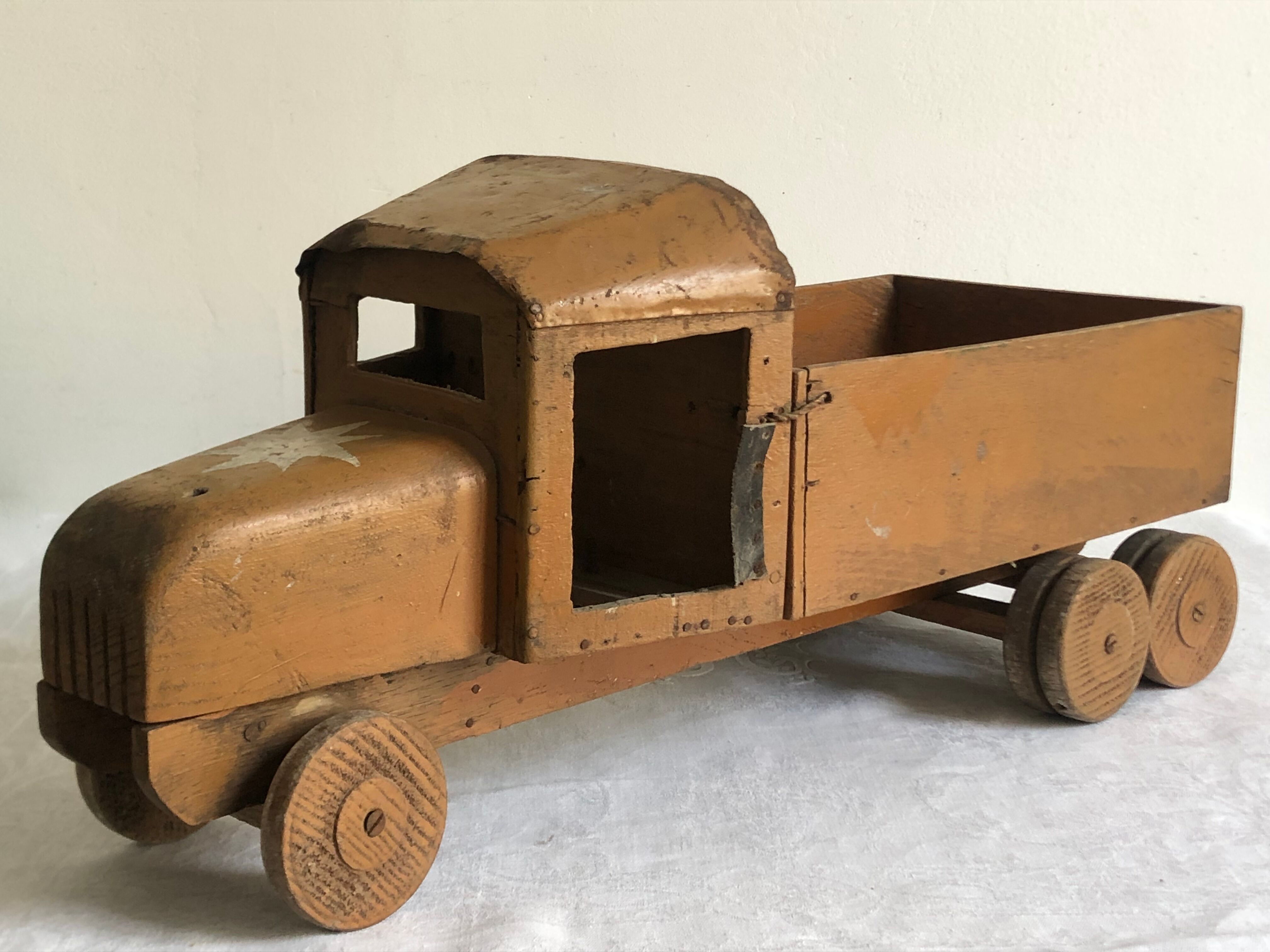 Antique toy, wood and metal truck