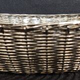 20th century braided silver metal bread basket