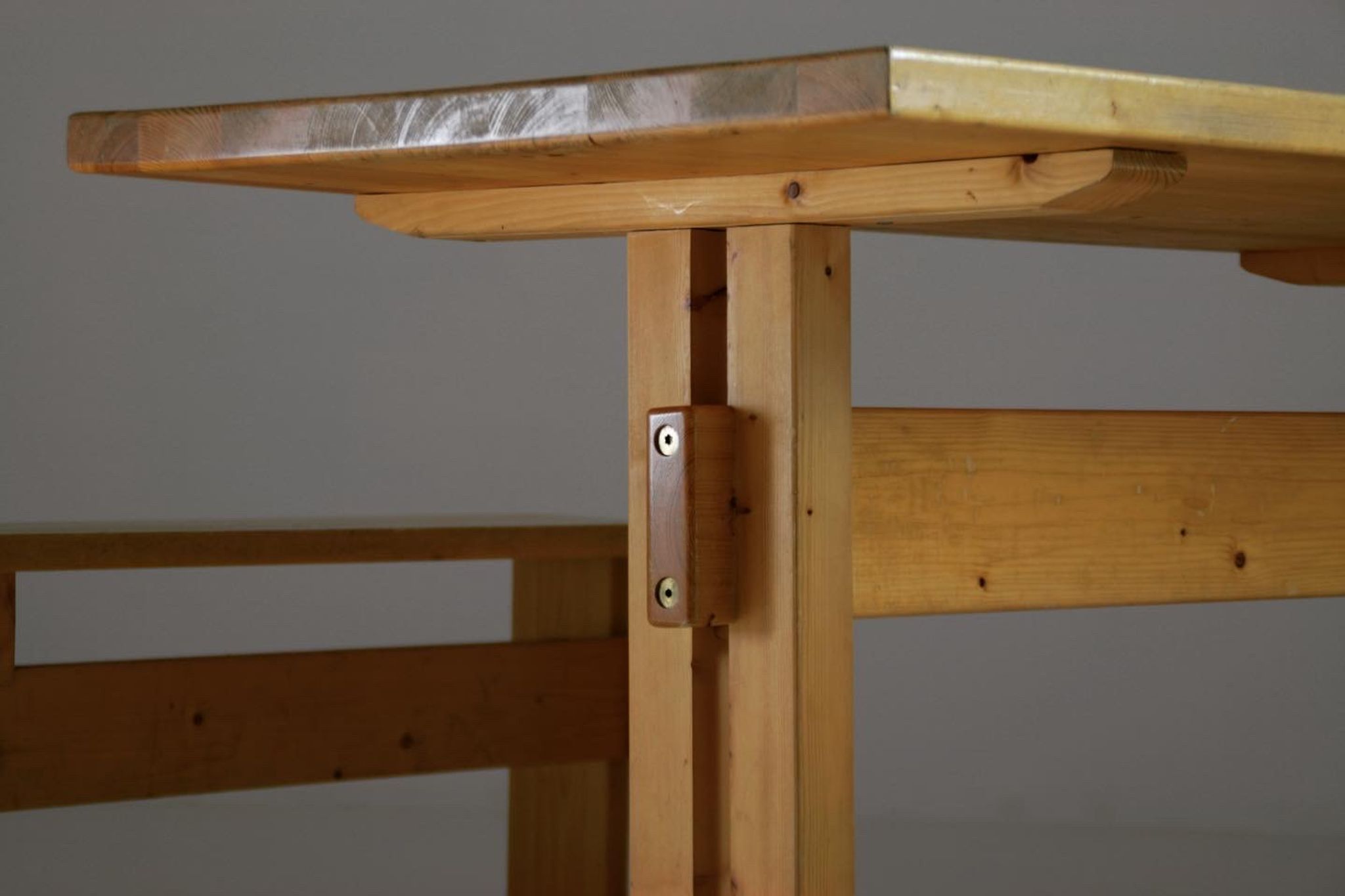 Table, bench and stools Les Arcs by Charlotte Perriand, France, 1960