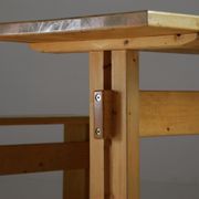 Table, bench and stools Les Arcs by Charlotte Perriand, France, 1960