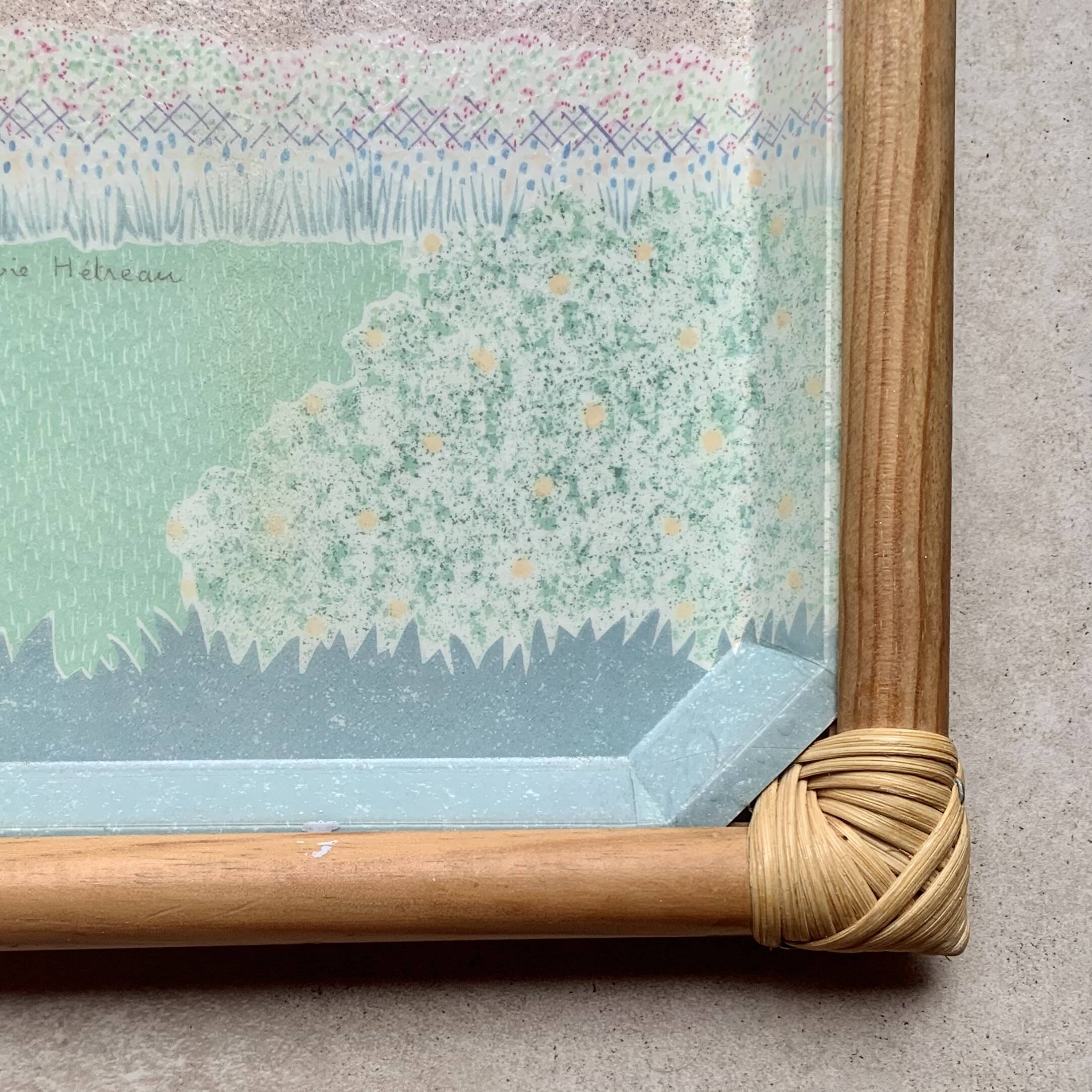 Vintage fiberglass and rattan tray - Sylvie Hétreau - Camaïeu - Alpac