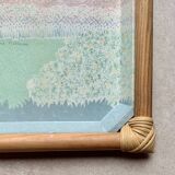 Vintage fiberglass and rattan tray - Sylvie Hétreau - Camaïeu - Alpac