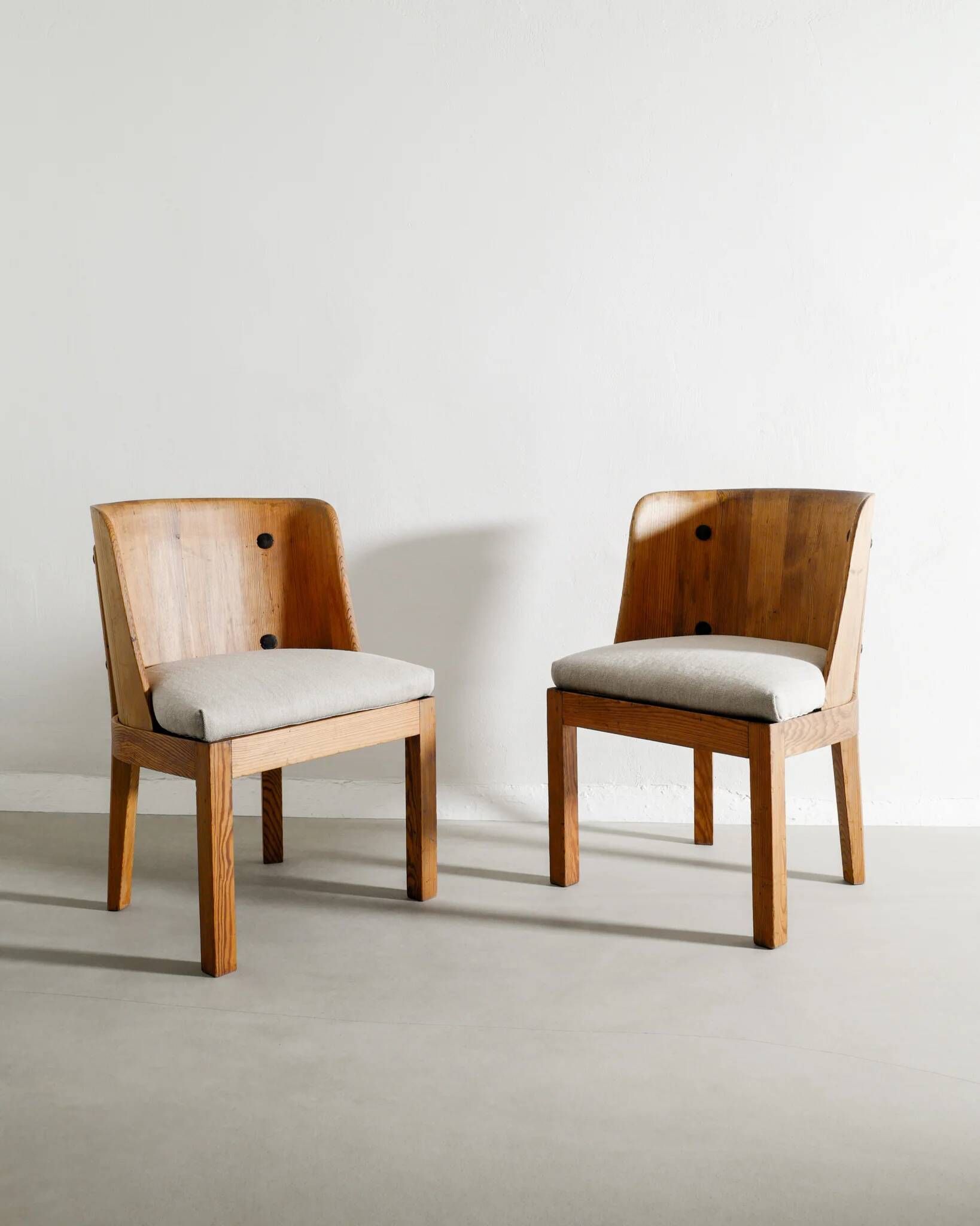 Vintage Swedish Modern Wooden "Lovö" Armchairs by Axel Einar Hjorth, 1930s