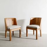 Vintage Swedish Modern Wooden "Lovö" Armchairs by Axel Einar Hjorth, 1930s