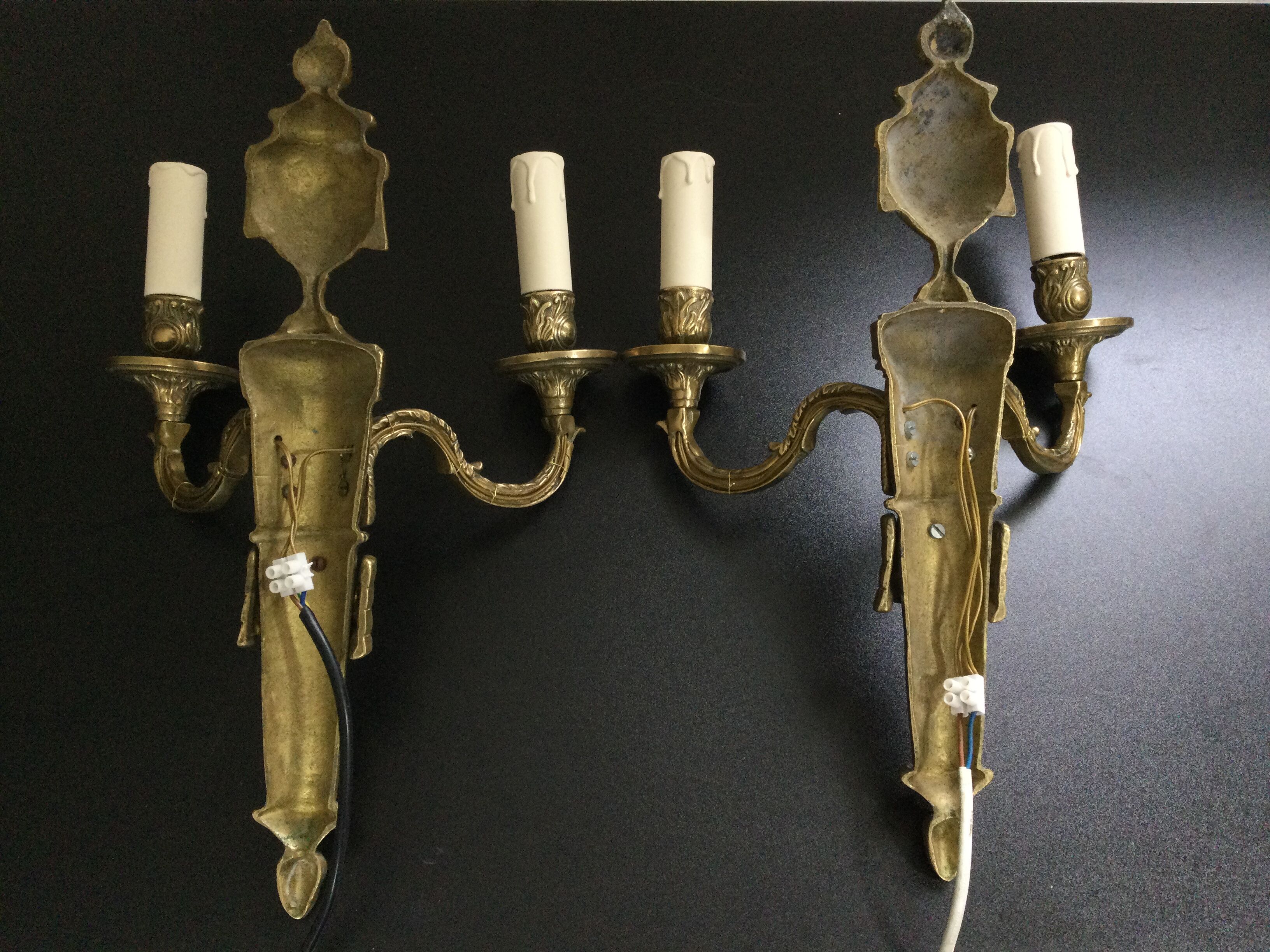 Paire d'appliques en bronze st Louis XVl