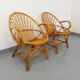 Pair of vintage rattan armchairs from the 60s