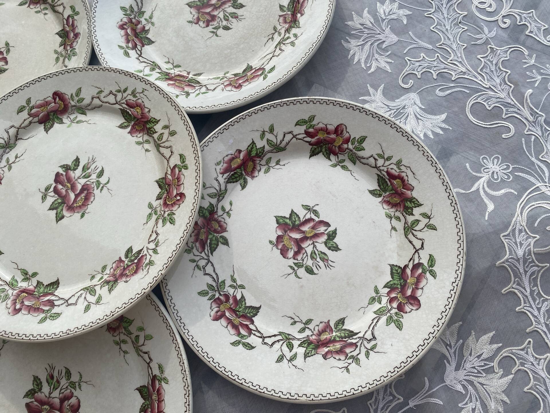 Lot de 6 assiettes à dessert polychromes Sarreguemines