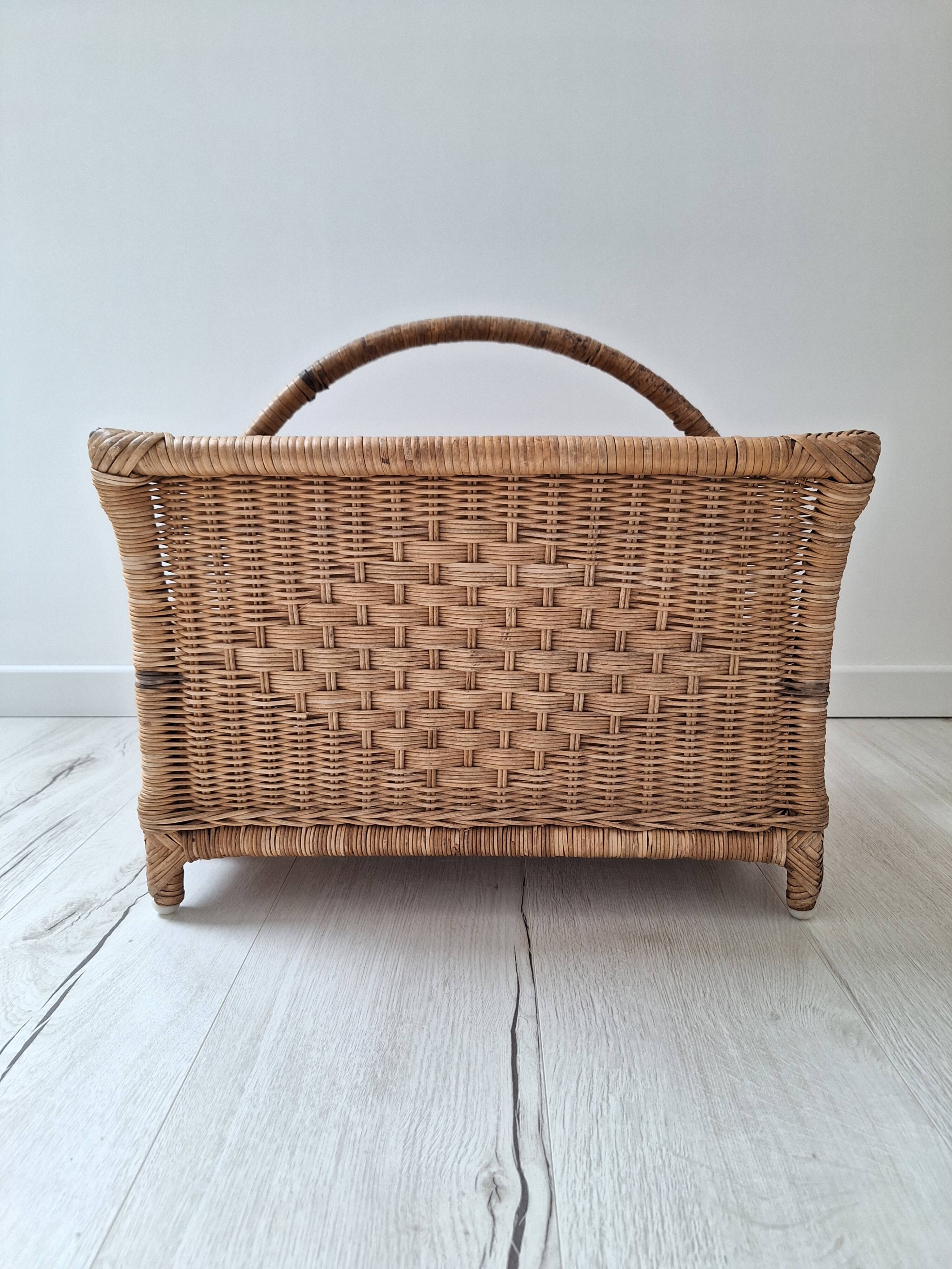 Rattan magazine holder