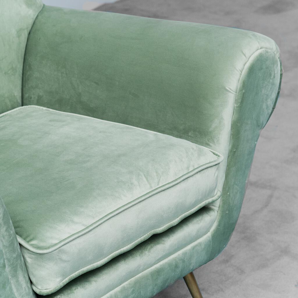 Gigi Radice minotti green velvet armchair from the 1950s vintage modern design