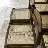 Dining chairs "sled" in walnut and cane