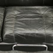 1970s Italian Two-Seat Sofa by Adriano Piazzesi in Chrome and Leatherette
