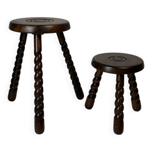 paire de 2 tabourets - brutalistes