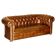 Restored Chesterfield leather sofa in vintage Art Deco style