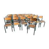 Set of 25 old Mullca school chairs model 510.