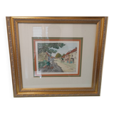 Signed engraving – “The Street of Artists” by Barbjon
