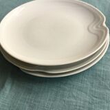 3 white porcelain dessert or serving plates