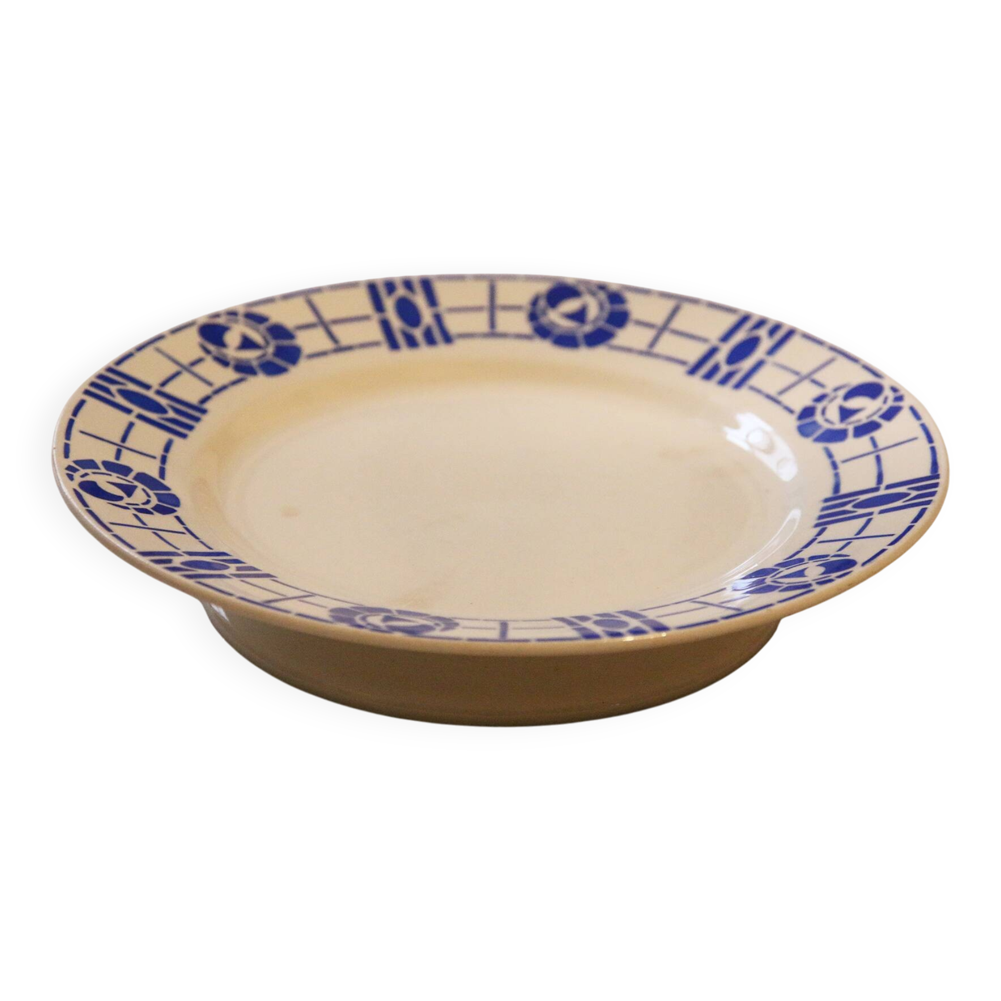 Low ceramic compote stamped Les Vignerons