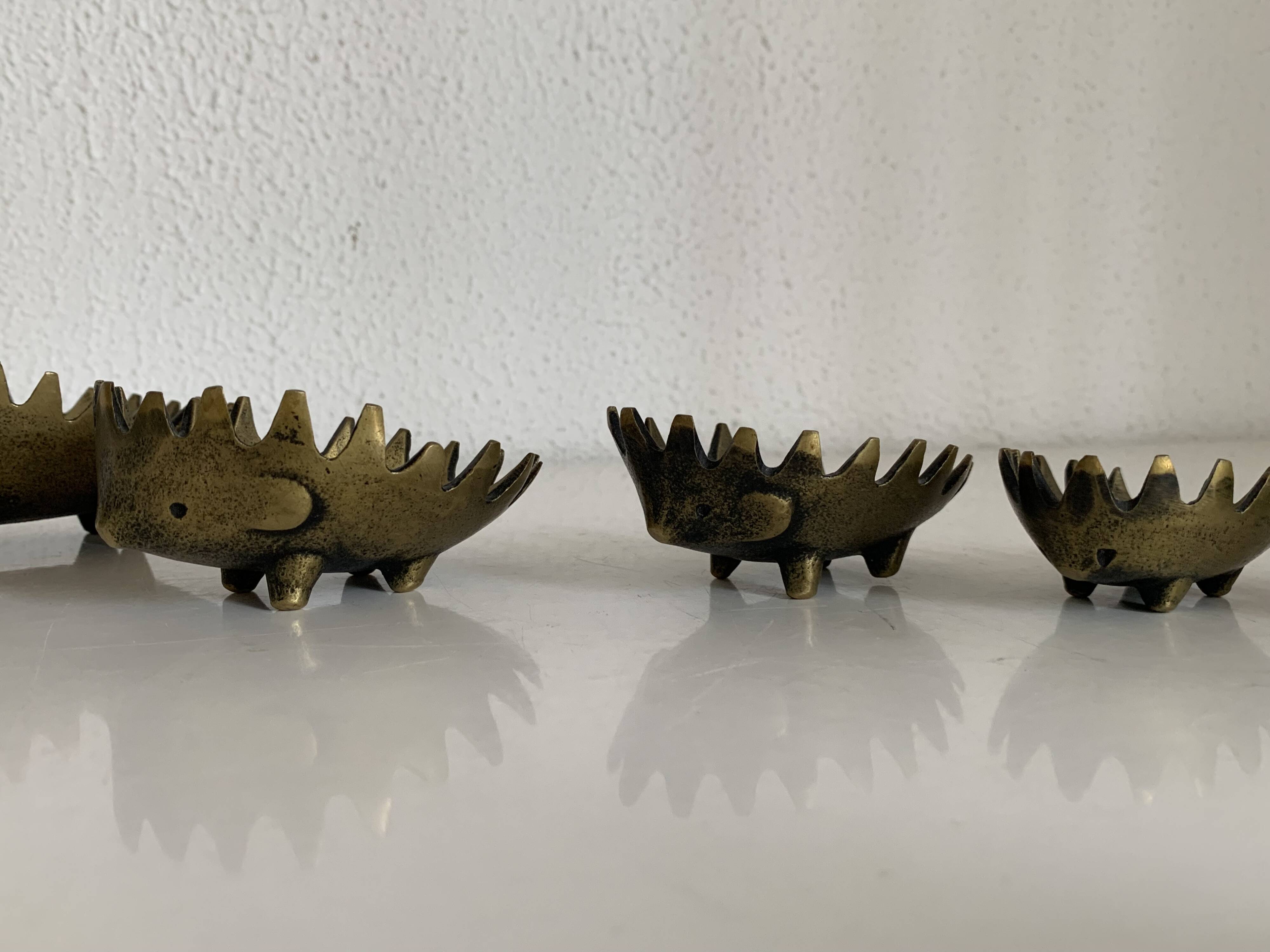Hedgehog ashtrays by Walter Bosse for Hertha Baller vintage 1950