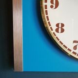 Vintage formica clock silent rectangular wall clock "blue jaz"