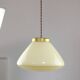 Mid-Century Modern Italian Yellow Glass and Brass Pendant Lamp, 1960s