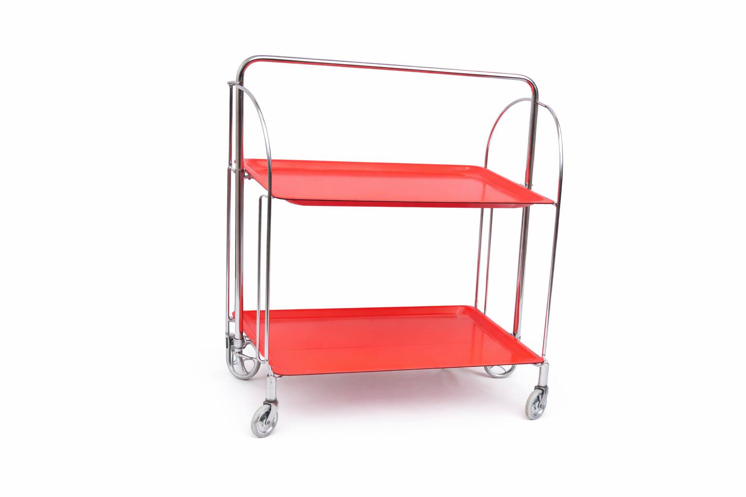 Table bar pliante en métal et panneau composite Dinett, rouge