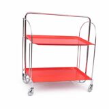 Table bar pliante en métal et panneau composite Dinett, rouge