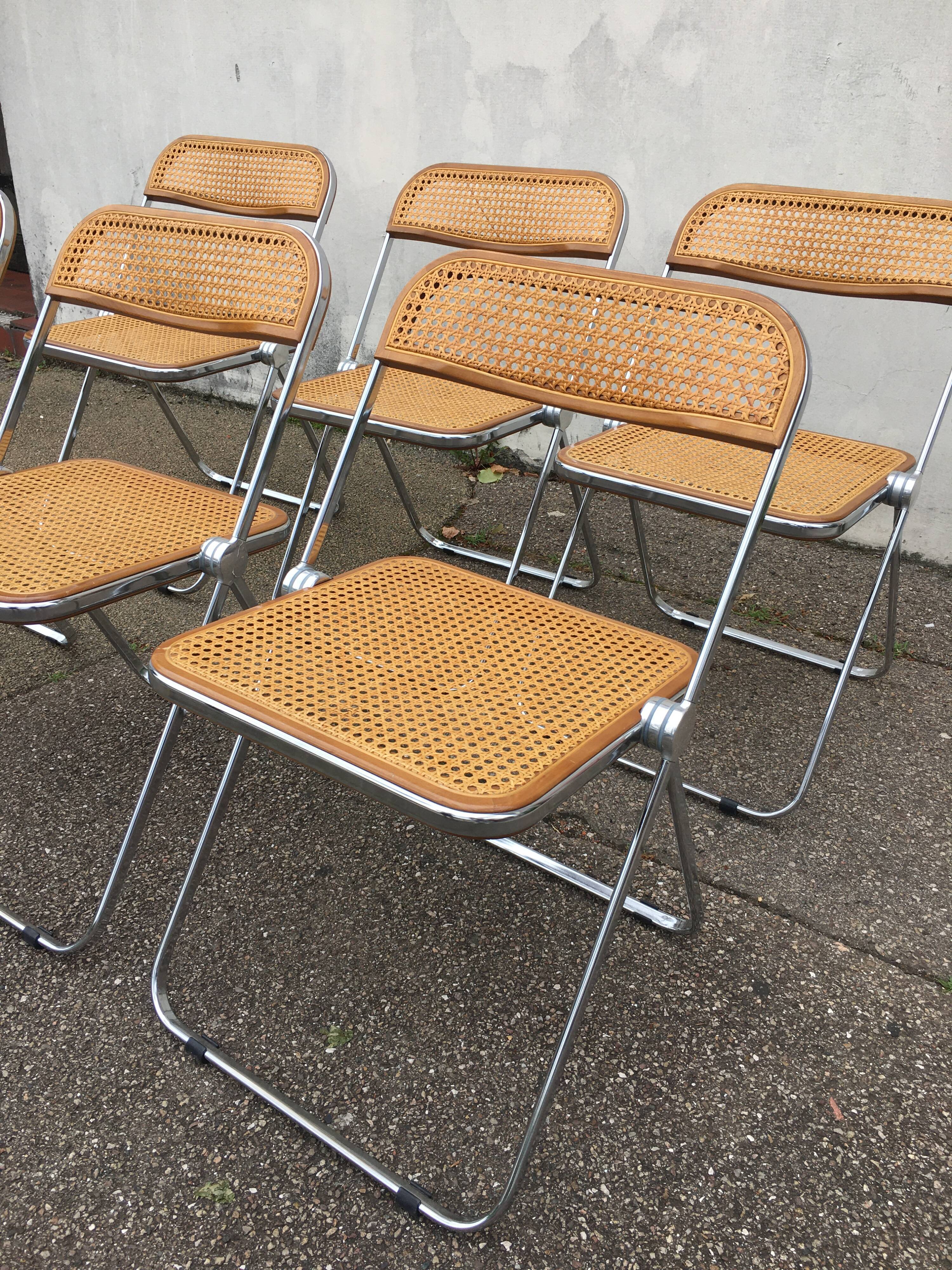 6 plia chairs by Giancarlo Piretti, Castelli circa 1967
