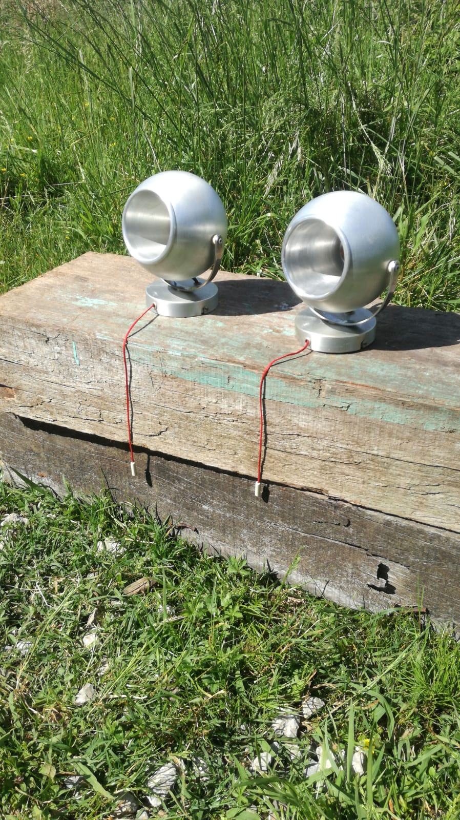 Pair of vintage eyball sconces
